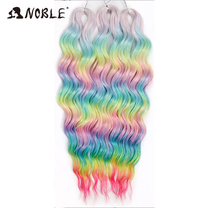 Noble Hair Synthetic Loose Deep Wave Braiding Hair Extensions Ombre Blonde Twist Crochet Curly Water Wave Braid