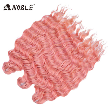 Noble Hair Synthetic Loose Deep Wave Braiding Hair Extensions Ombre Blonde Twist Crochet Curly Water Wave Braid