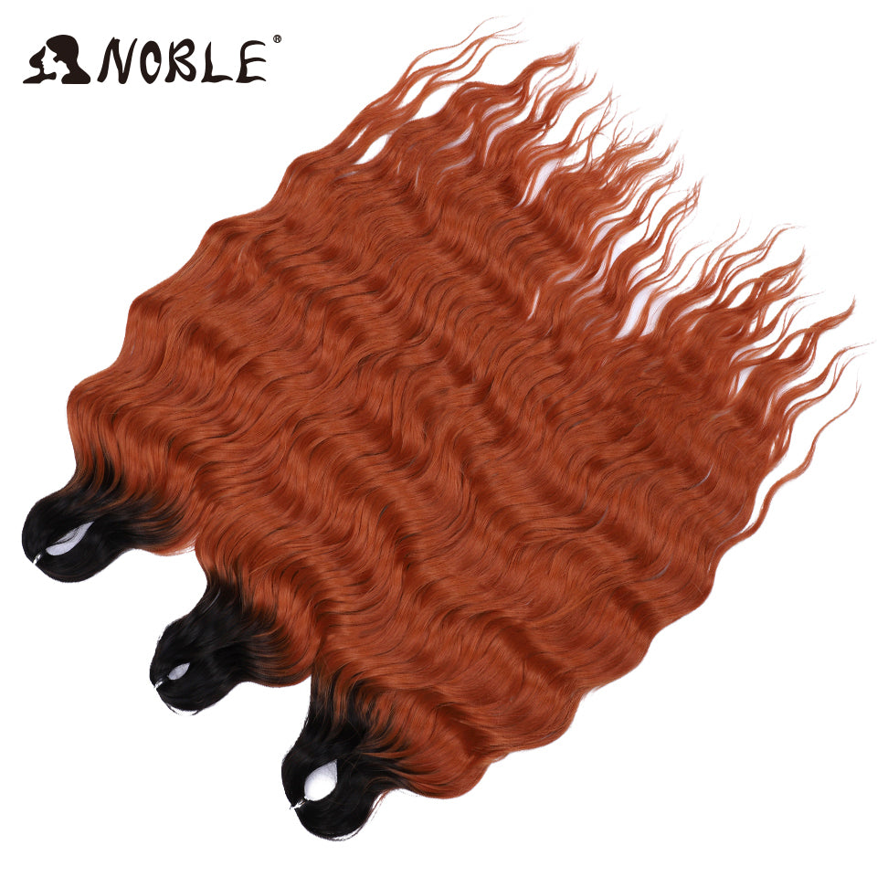 Noble Hair Synthetic Loose Deep Wave Braiding Hair Extensions Ombre Blonde Twist Crochet Curly Water Wave Braid
