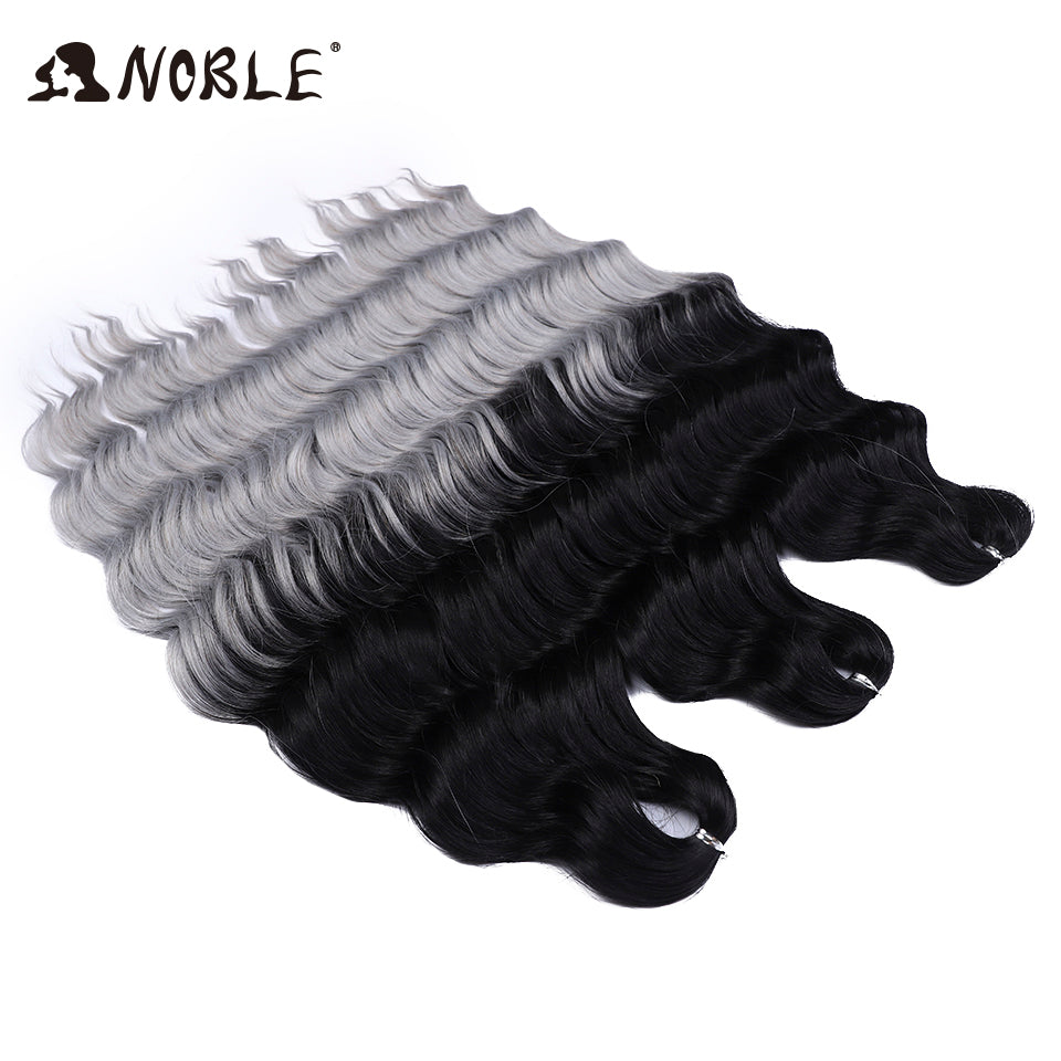 Noble Hair Synthetic Loose Deep Wave Braiding Hair Extensions Ombre Blonde Twist Crochet Curly Water Wave Braid