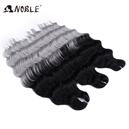 Noble Hair Synthetic Loose Deep Wave Braiding Hair Extensions Ombre Blonde Twist Crochet Curly Water Wave Braid