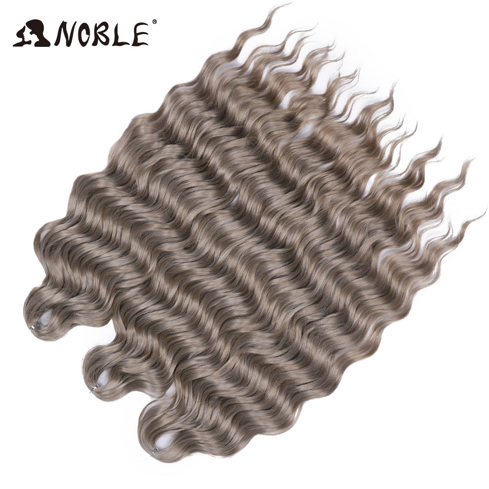 Noble Hair Synthetic Loose Deep Wave Braiding Hair Extensions Ombre Blonde Twist Crochet Curly Water Wave Braid