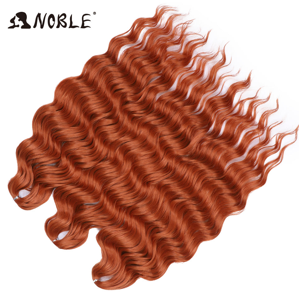 Noble Hair Synthetic Loose Deep Wave Braiding Hair Extensions Ombre Blonde Twist Crochet Curly Water Wave Braid