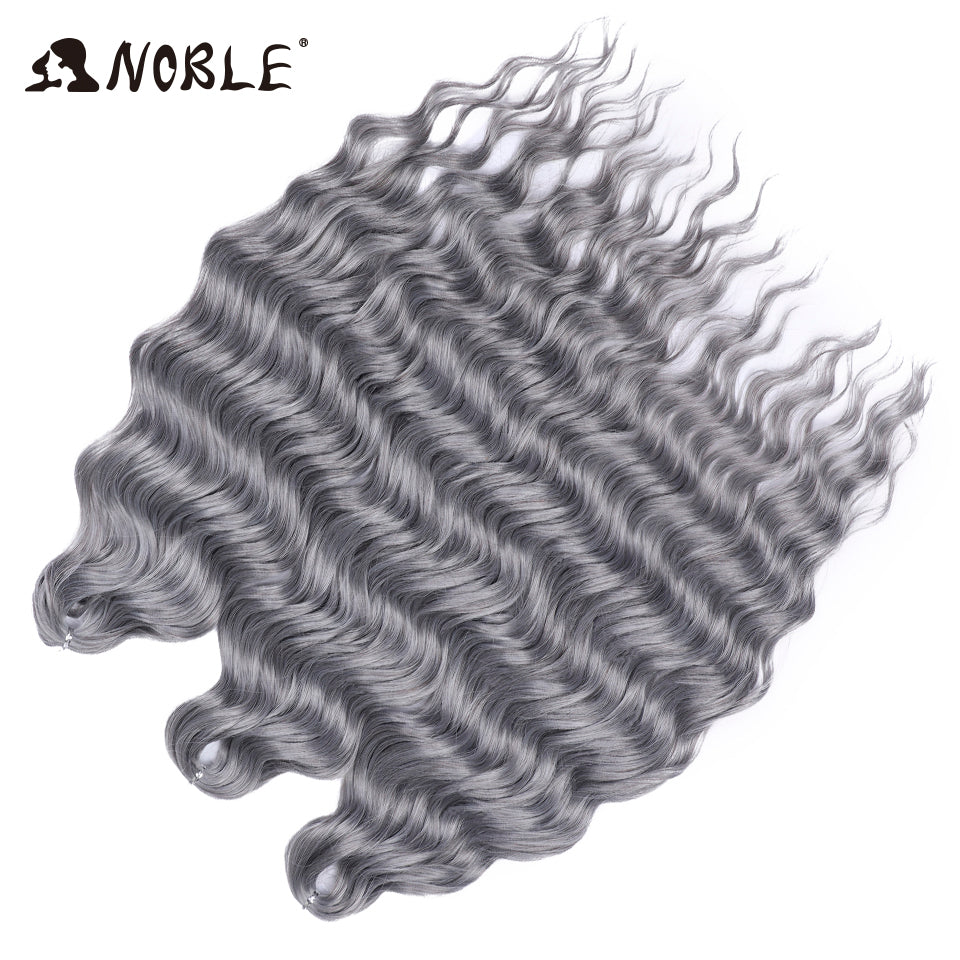Noble Hair Synthetic Loose Deep Wave Braiding Hair Extensions Ombre Blonde Twist Crochet Curly Water Wave Braid