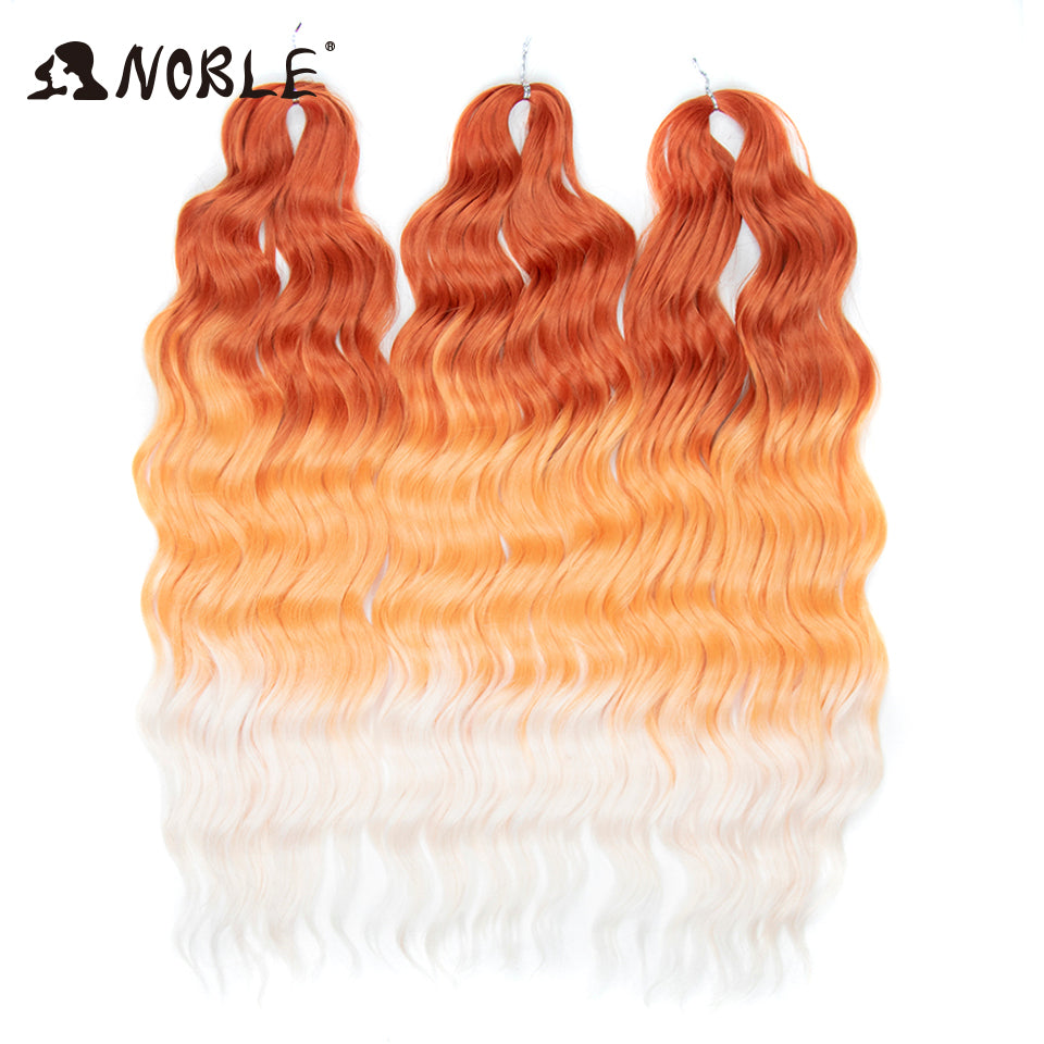 Noble Hair Synthetic Loose Deep Wave Braiding Hair Extensions Ombre Blonde Twist Crochet Curly Water Wave Braid