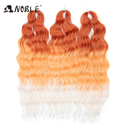 Noble Hair Synthetic Loose Deep Wave Braiding Hair Extensions Ombre Blonde Twist Crochet Curly Water Wave Braid