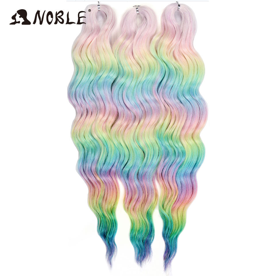 Noble Hair Synthetic Loose Deep Wave Braiding Hair Extensions Ombre Blonde Twist Crochet Curly Water Wave Braid