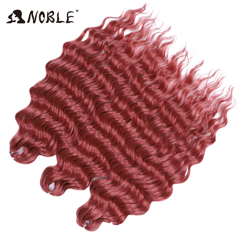 Noble Hair Synthetic Loose Deep Wave Braiding Hair Extensions Ombre Blonde Twist Crochet Curly Water Wave Braid