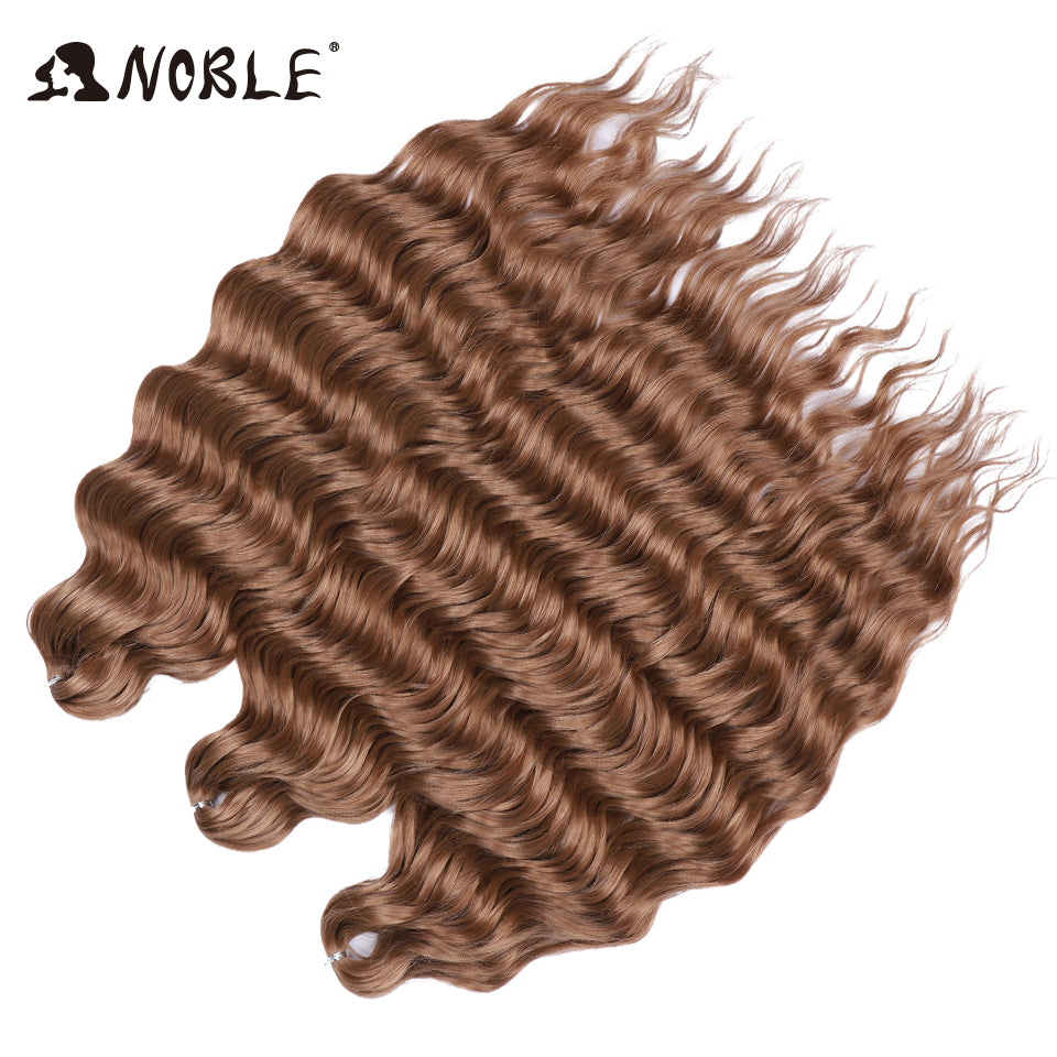 Noble Hair Synthetic Loose Deep Wave Braiding Hair Extensions Ombre Blonde Twist Crochet Curly Water Wave Braid