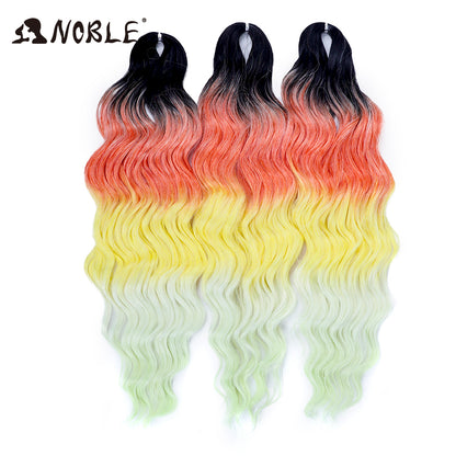 Noble Hair Synthetic Loose Deep Wave Braiding Hair Extensions Ombre Blonde Twist Crochet Curly Water Wave Braid