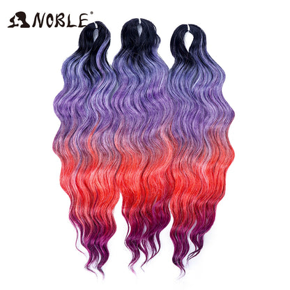 Noble Hair Synthetic Loose Deep Wave Braiding Hair Extensions Ombre Blonde Twist Crochet Curly Water Wave Braid