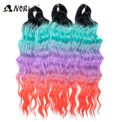Noble Hair Synthetic Loose Deep Wave Braiding Hair Extensions Ombre Blonde Twist Crochet Curly Water Wave Braid