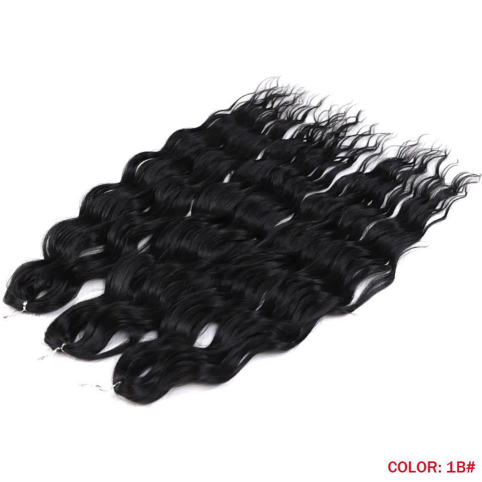 Noble Hair Synthetic Loose Deep Wave Braiding Hair Extensions Ombre Blonde Twist Crochet Curly Water Wave Braid