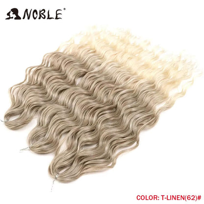 Noble Hair Synthetic Loose Deep Wave Braiding Hair Extensions Ombre Blonde Twist Crochet Curly Water Wave Braid