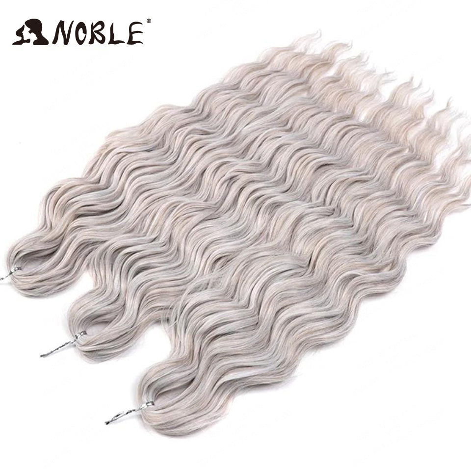 Noble Hair Synthetic Loose Deep Wave Braiding Hair Extensions Ombre Blonde Twist Crochet Curly Water Wave Braid