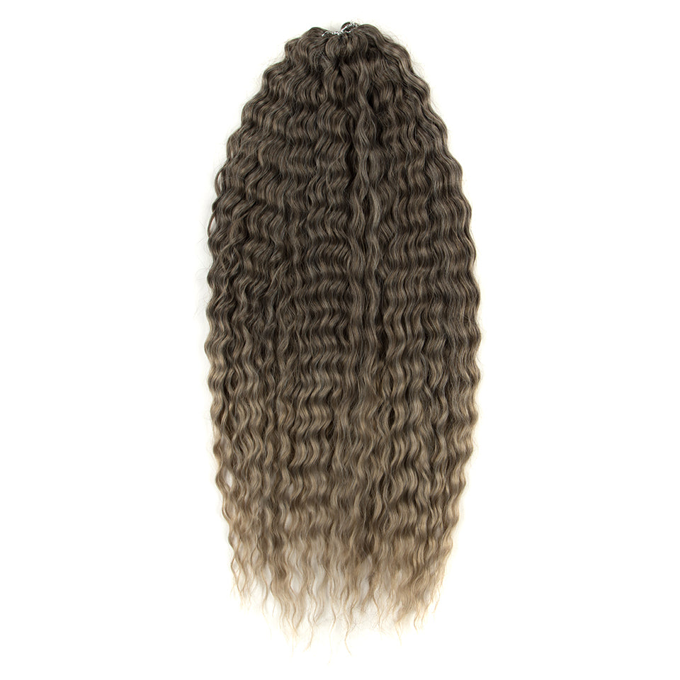 Ariel Hair Water Wave Crochet Braids, Synthetic Twist Curly Hair Ombre Blonde Brown Deep Wave Braiding Hair Extensions
