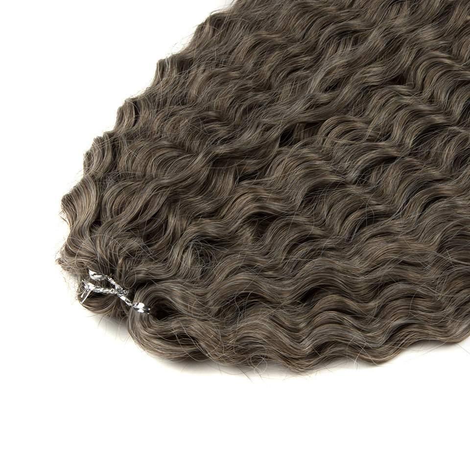 Ariel Hair Water Wave Crochet Braids, Synthetic Twist Curly Hair Ombre Blonde Brown Deep Wave Braiding Hair Extensions