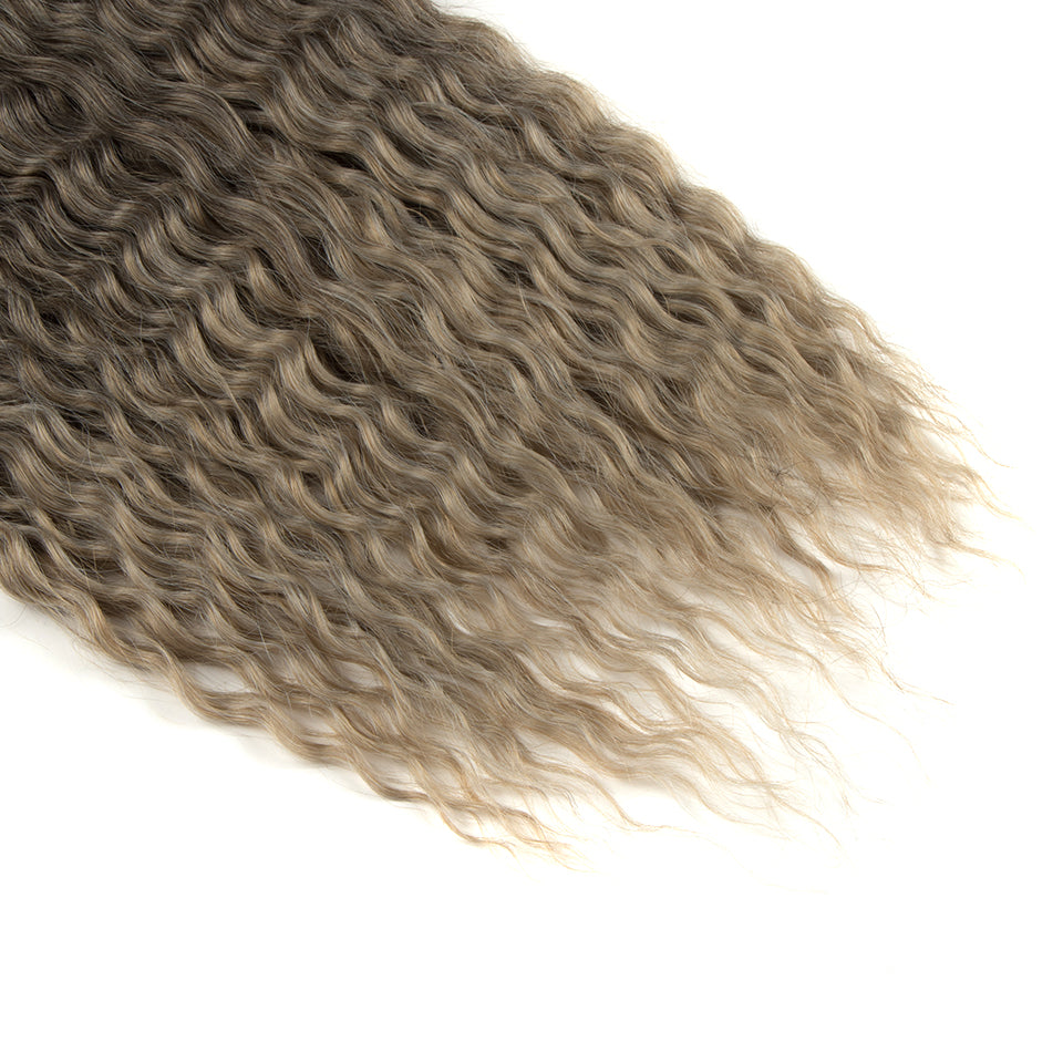 Ariel Hair Water Wave Crochet Braids, Synthetic Twist Curly Hair Ombre Blonde Brown Deep Wave Braiding Hair Extensions