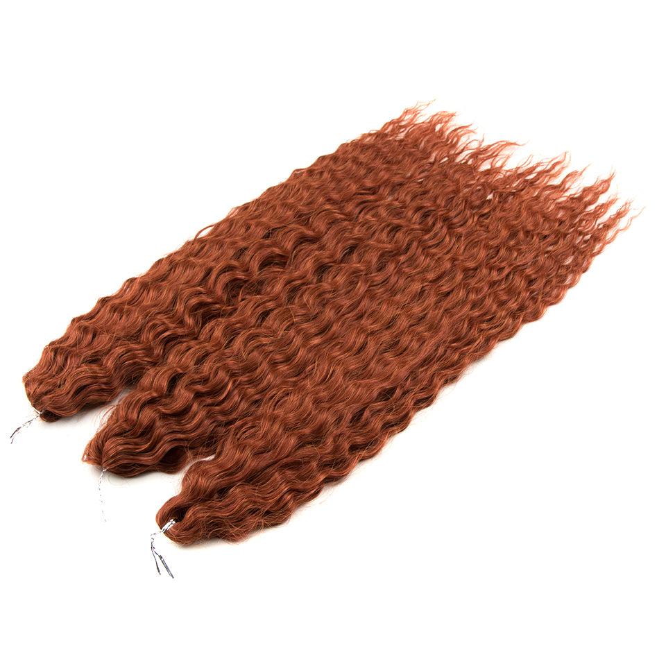 Ariel Hair Water Wave Crochet Braids, Synthetic Twist Curly Hair Ombre Blonde Brown Deep Wave Braiding Hair Extensions