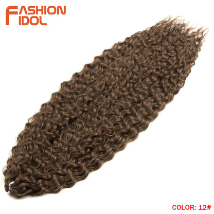 Ariel Hair Water Wave Crochet Braids, Synthetic Twist Curly Hair Ombre Blonde Brown Deep Wave Braiding Hair Extensions