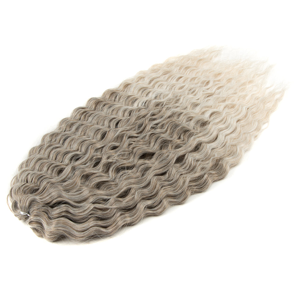 Ariel Hair Water Wave Crochet Braids, Synthetic Twist Curly Hair Ombre Blonde Brown Deep Wave Braiding Hair Extensions