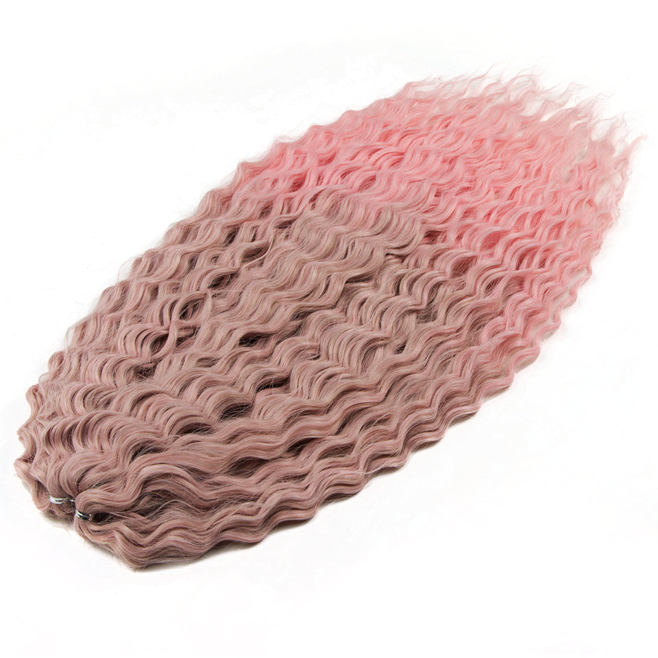 Ariel Hair Water Wave Crochet Braids, Synthetic Twist Curly Hair Ombre Blonde Brown Deep Wave Braiding Hair Extensions