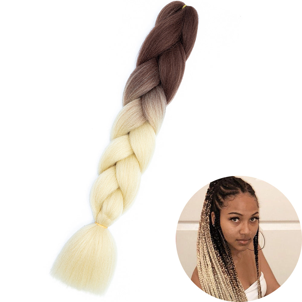 Jumbo Braid Hair Extensions, Ombre Kanekalon Synthetic Yaki Braids for Women, DIY Braiding Hair in Multiple Colors