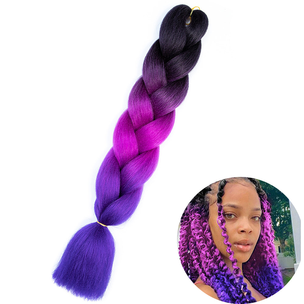 Jumbo Braid Hair Extensions, Ombre Kanekalon Synthetic Yaki Braids for Women, DIY Braiding Hair in Multiple Colors