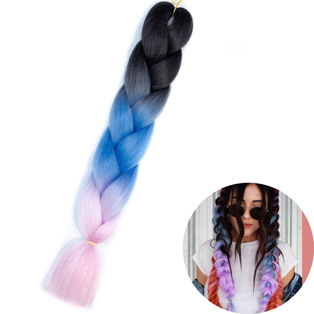 Jumbo Braid Hair Extensions, Ombre Kanekalon Synthetic Yaki Braids for Women, DIY Braiding Hair in Multiple Colors