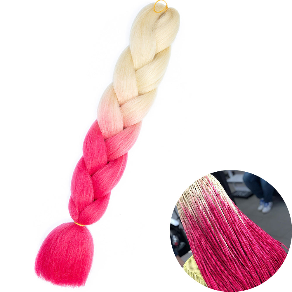 Jumbo Braid Hair Extensions, Ombre Kanekalon Synthetic Yaki Braids for Women, DIY Braiding Hair in Multiple Colors
