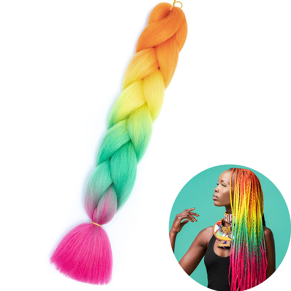 Jumbo Braid Hair Extensions, Ombre Kanekalon Synthetic Yaki Braids for Women, DIY Braiding Hair in Multiple Colors