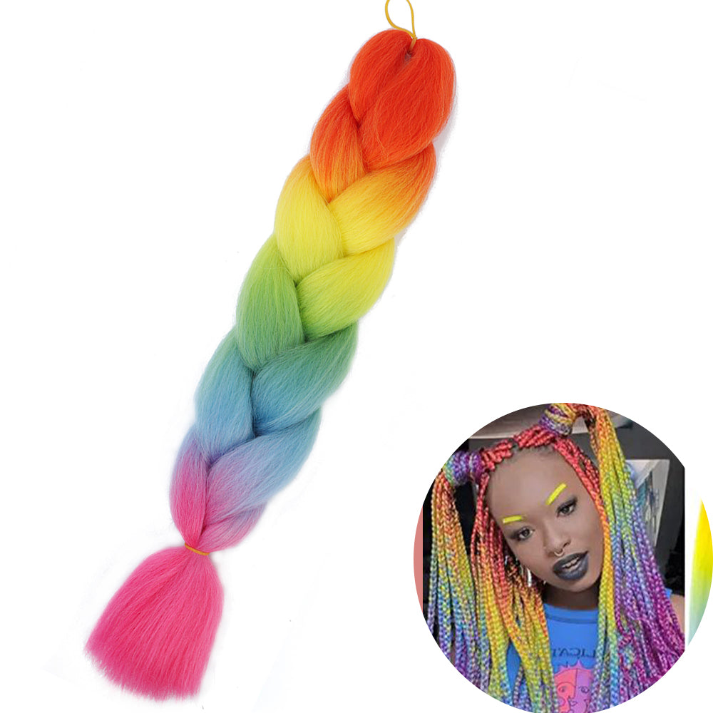 Jumbo Braid Hair Extensions, Ombre Kanekalon Synthetic Yaki Braids for Women, DIY Braiding Hair in Multiple Colors
