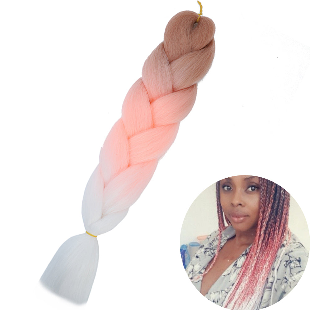Jumbo Braid Hair Extensions, Ombre Kanekalon Synthetic Yaki Braids for Women, DIY Braiding Hair in Multiple Colors