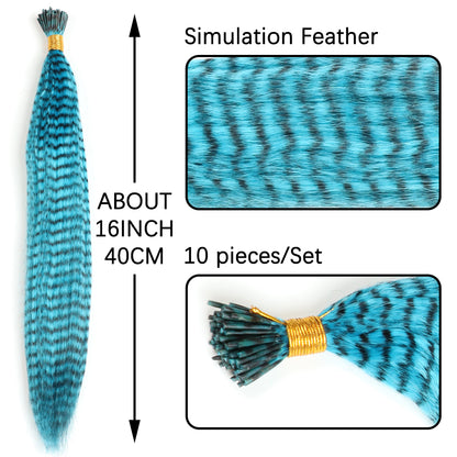 Feather Hair Extension Tip Rainbow Synthetic Hairpiece Fake Feather Hair For Women Kids Styling Or  1