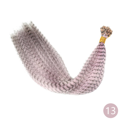 Feather Hair Extension Tip Rainbow Synthetic Hairpiece Fake Feather Hair For Women Kids Styling Or  7