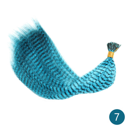 Feather Hair Extension Tip Rainbow Synthetic Hairpiece Fake Feather Hair For Women Kids Styling Or  13