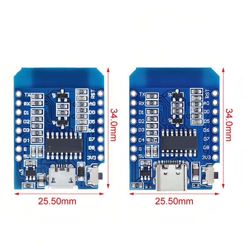 Mini WiFi Development Board V2 TYPEC  Micro USB Compatible With Arduino  NodeMCU Diy Kit 1
