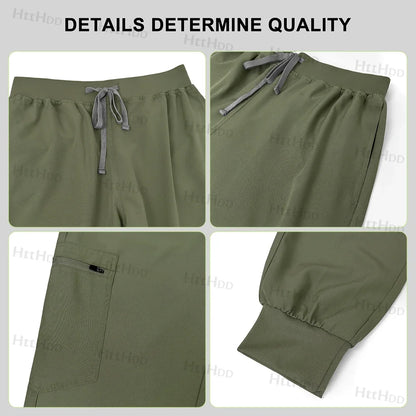 Medical Scrubs Jogger Set for Women & Men, Doctor Nurse Uniform Shirt & Pants, Hospital Workwear, Operating Room