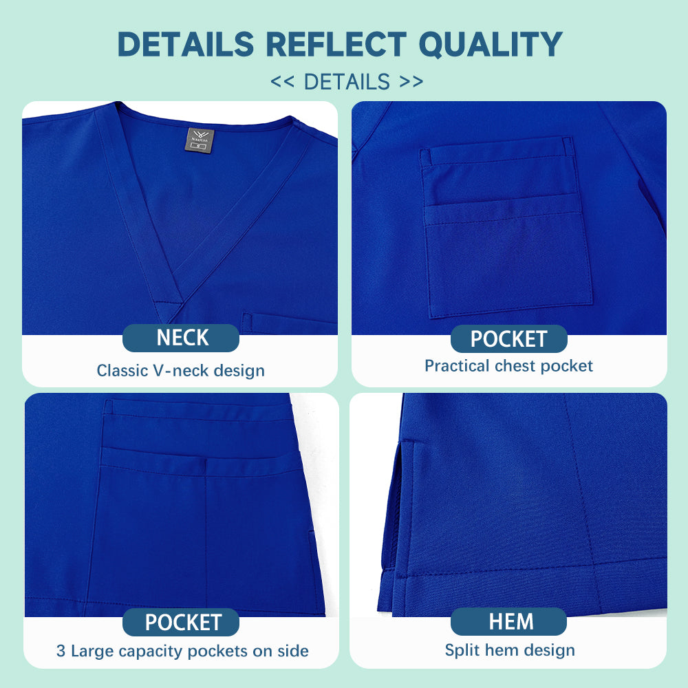 Unisex Nurse Scrubs Set Men Women Medical Uniforms Top Pants Doctor Dentist Lab Workwear Clinical Beauty Clothing