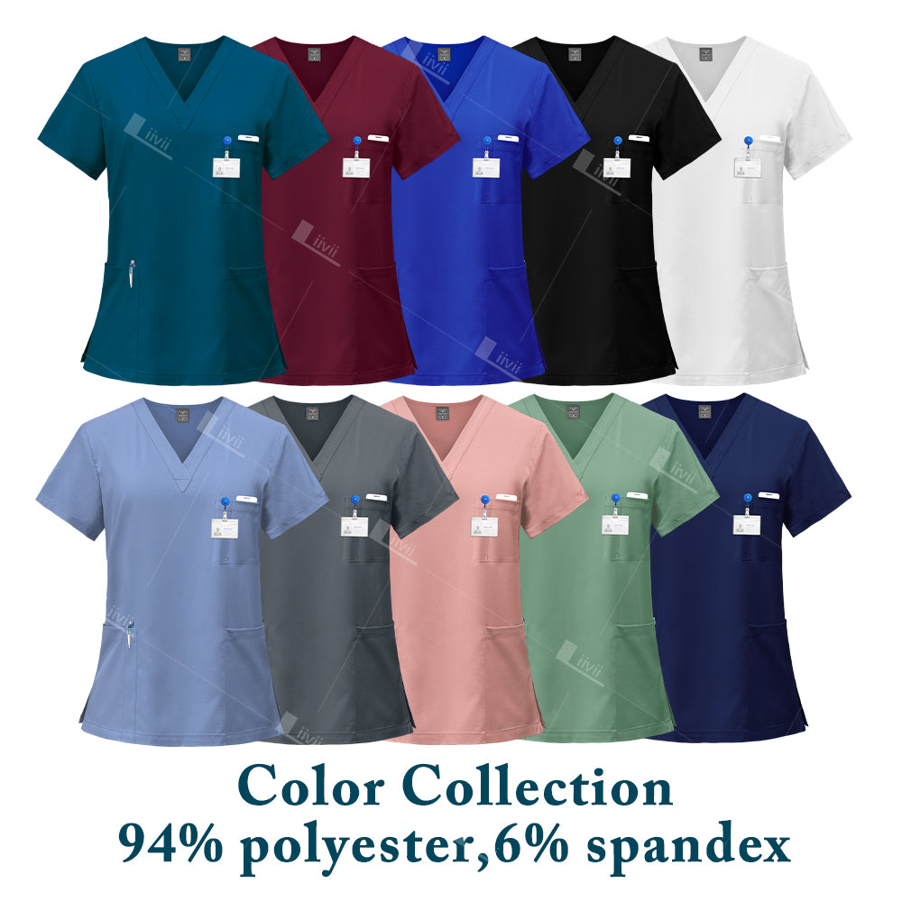 Unisex Lightweight Medical Scrub Set, Anti-Wrinkle Breathable Jogger Nursing Uniform for Men & Women Surgical Clinical