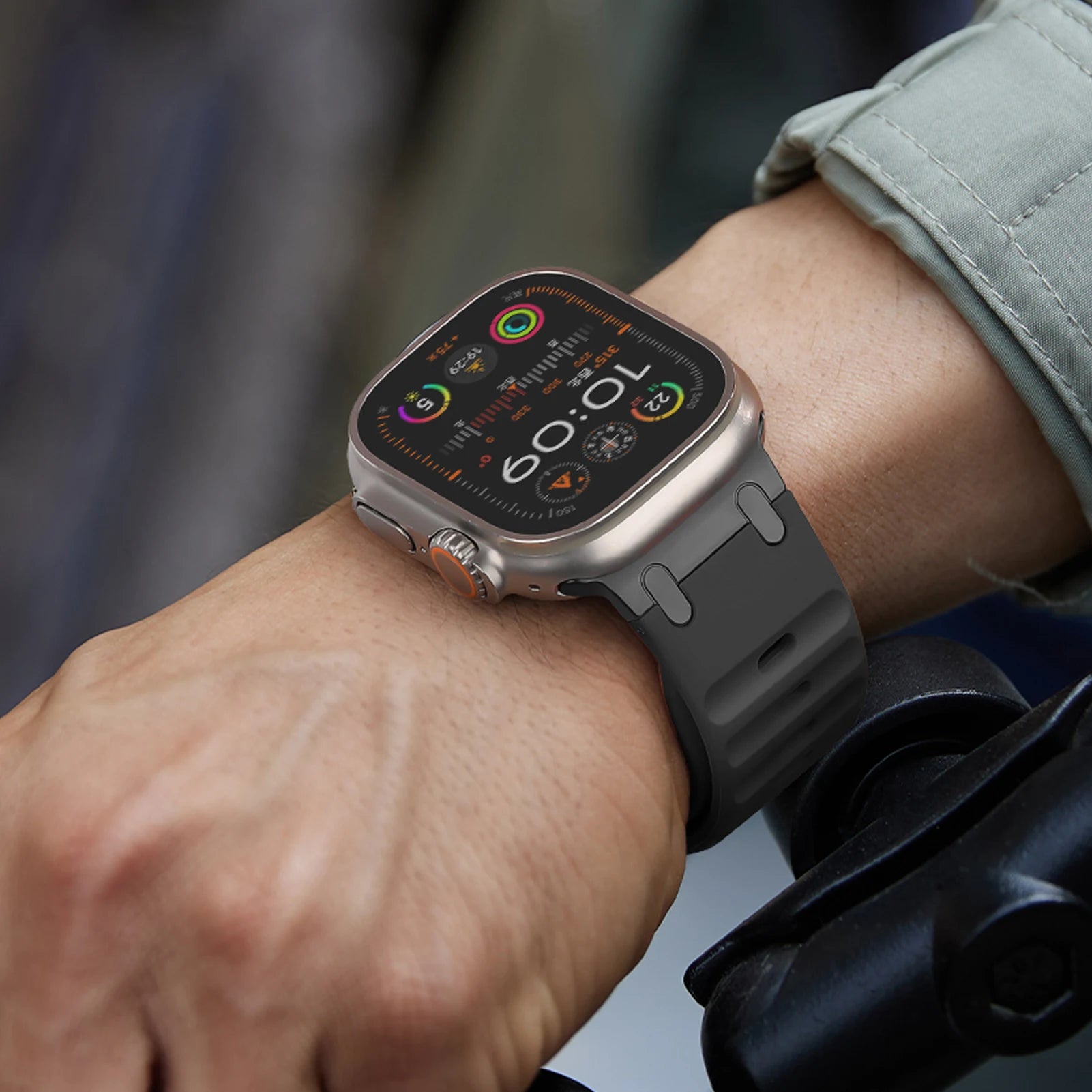 Sport Silicone Strap & Stainless Steel Bracelet for Apple Watch Ultra, Series