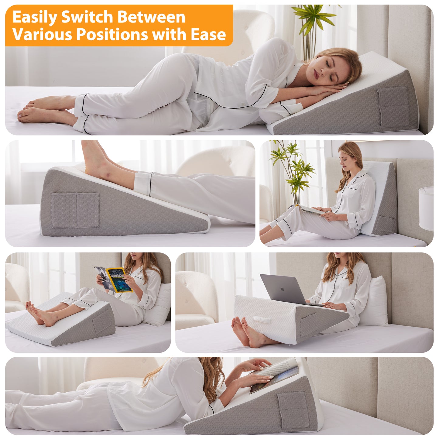 Ultimate Memory Foam Wedge Pillow Enhanced Sleep Support For Surgery Recovery Ideal Leg Elevation   1