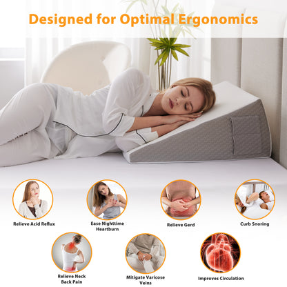 Ultimate Memory Foam Wedge Pillow Enhanced Sleep Support For Surgery Recovery Ideal Leg Elevation   2