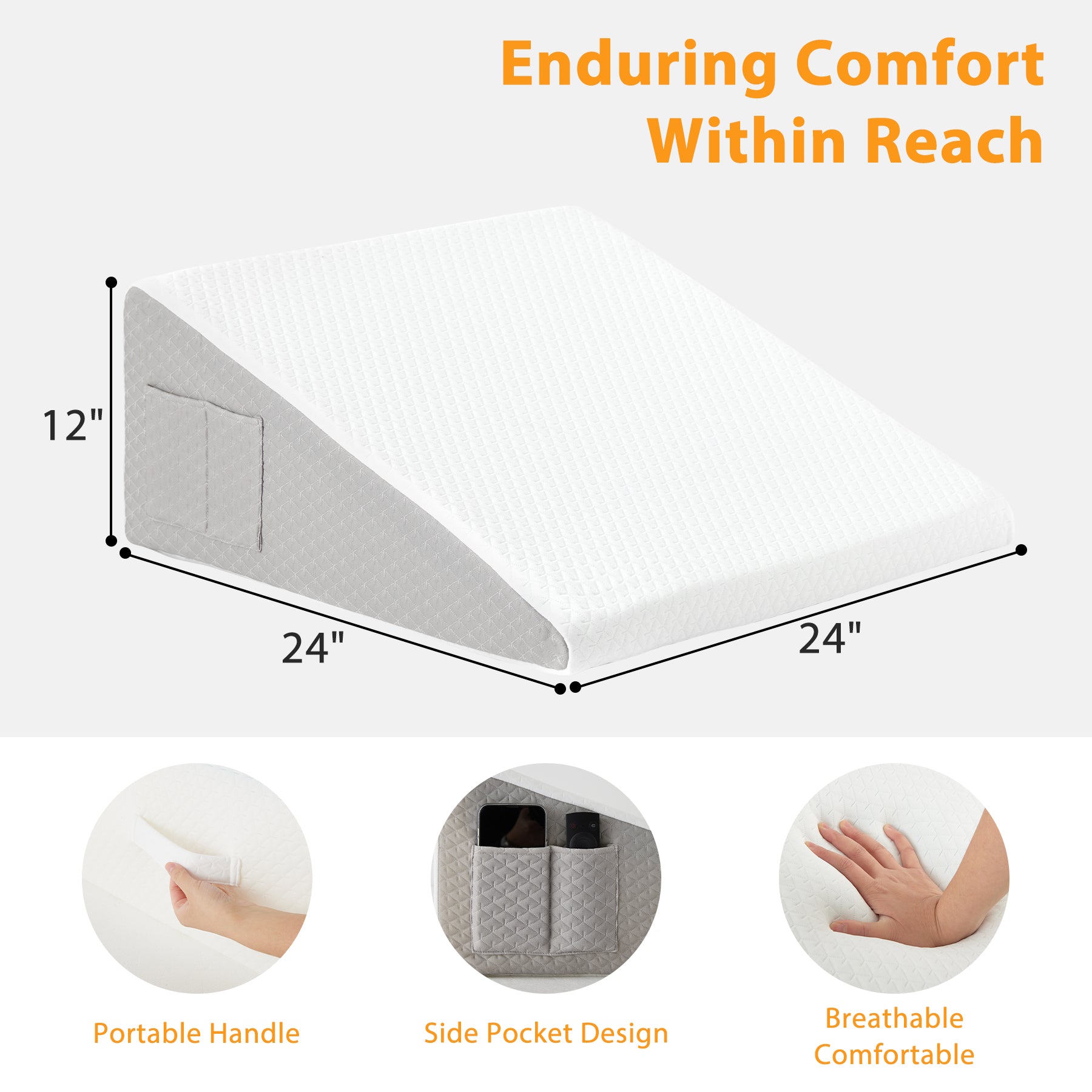Ultimate Memory Foam Wedge Pillow Enhanced Sleep Support For Surgery Recovery Ideal Leg Elevation   3