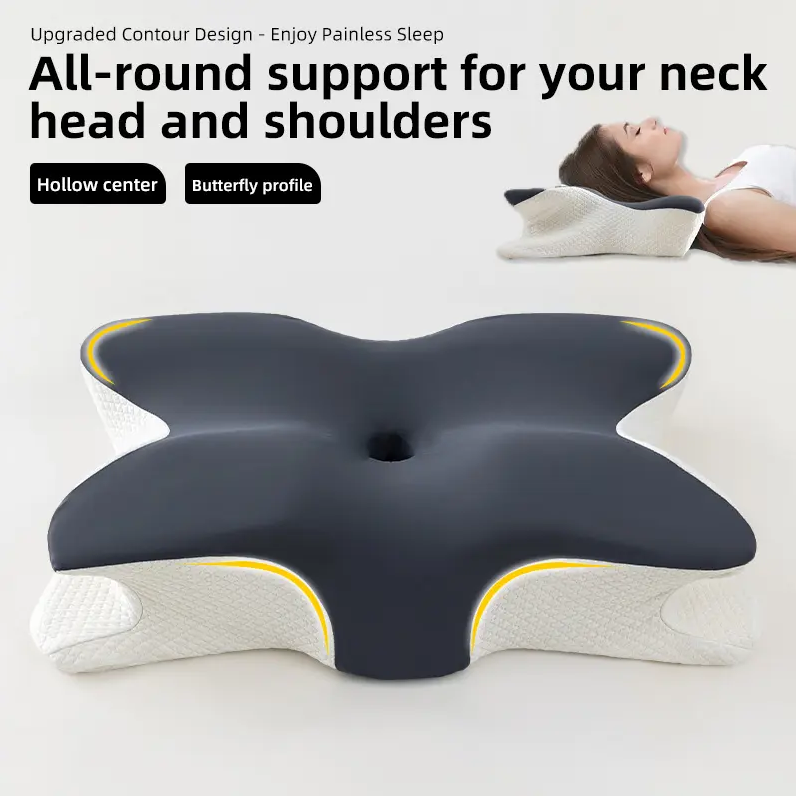 Butterfly Shape Pillow for Neck Protection, Slow Rebound Memory Foam Pillow, Cervical Orthopedic Neck Foam Pillows