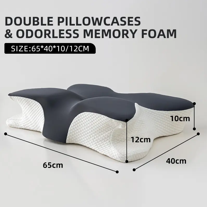 Butterfly Shape Pillow For Neck Protection Slow Rebound Memory Foam Pillow Cervical Orthopedic Neck 3