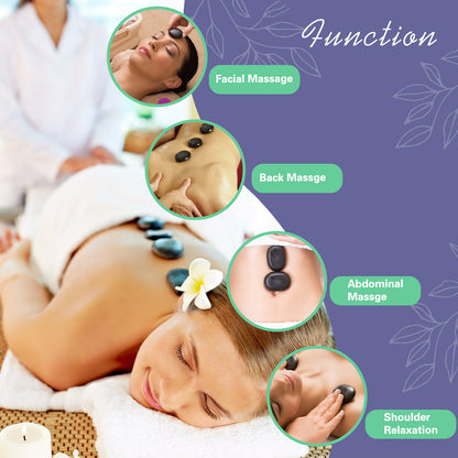 Hot Stone Massage Set With Temperature Adjustment Professional Spa Tool Neck And Body Relaxation 5