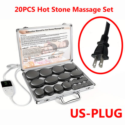 Hot Stone Massage Set With Temperature Adjustment Professional Spa Tool Neck And Body Relaxation 7