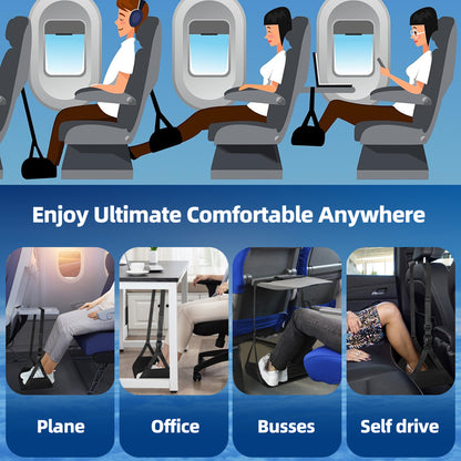 Airplane Foot Hammock with Removable Pad & Memory Foam, Travel Foot Rest