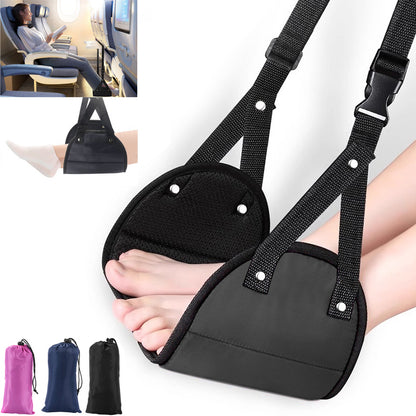 Airplane Footrest Travel Hammock, Portable Foot Hanger & Leg Support for Flights, Office, Train & Car, Comfort for Men